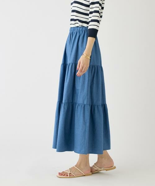 I.T.'S. international / イッツインターナショナル デニムスカート | ライトデニムティアードスカート | 詳細7
