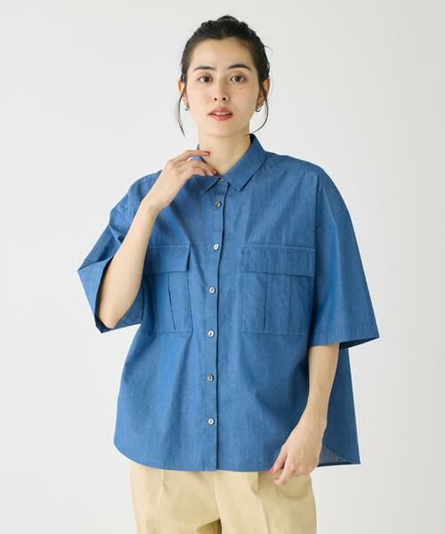 I.T.'S. international / イッツインターナショナル シャツ・ブラウス | ライトデニムワークポケットシャツ | 詳細1