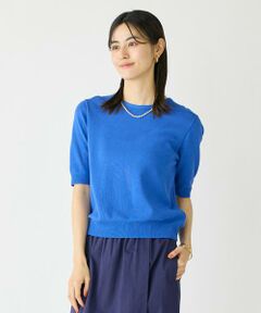 I.T.'S. international / イッツインターナショナル ニット・セーター | クルーネック5分袖ニット《ガスコットン》