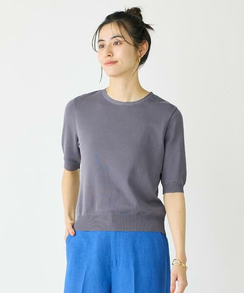 I.T.'S. international / イッツインターナショナル ニット・セーター | クルーネック5分袖ニット《ガスコットン》 | 詳細1