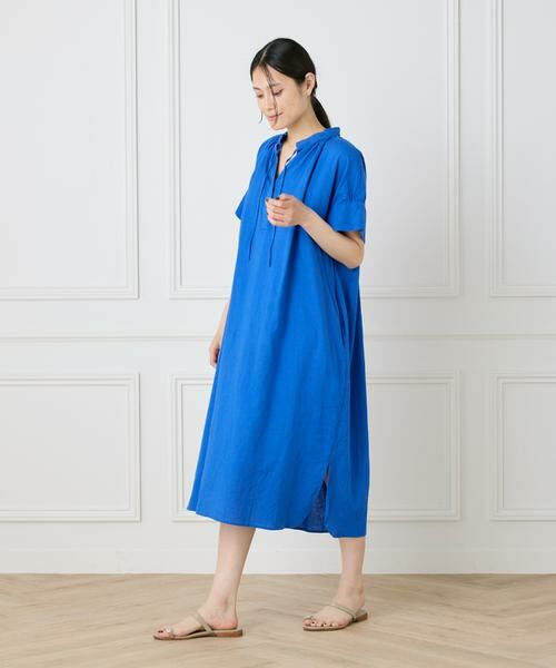 I.T.'S. international / イッツインターナショナル ロング・マキシ丈ワンピース | リネンギャザーワンピース | 詳細11