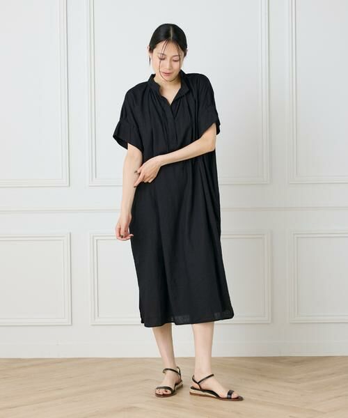I.T.'S. international / イッツインターナショナル ロング・マキシ丈ワンピース | リネンギャザーワンピース | 詳細12