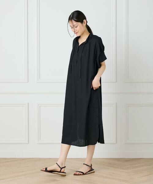 I.T.'S. international / イッツインターナショナル ロング・マキシ丈ワンピース | リネンギャザーワンピース | 詳細13