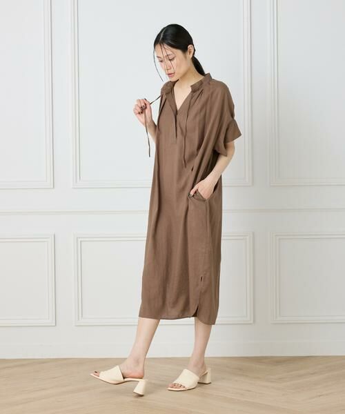 I.T.'S. international / イッツインターナショナル ロング・マキシ丈ワンピース | リネンギャザーワンピース | 詳細3