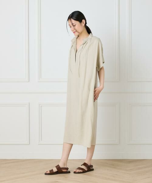 I.T.'S. international / イッツインターナショナル ロング・マキシ丈ワンピース | リネンギャザーワンピース | 詳細7