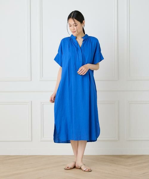 I.T.'S. international / イッツインターナショナル ロング・マキシ丈ワンピース | リネンギャザーワンピース | 詳細9