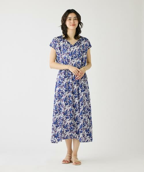 I.T.'S. international / イッツインターナショナル ロング・マキシ丈ワンピース | ブルーフラワーワンピース | 詳細2