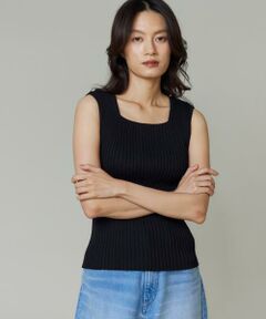 I.T.'S. international / イッツインターナショナル ベスト | 2wayネックリブノースリーブ