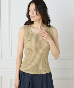 I.T.'S. international / イッツインターナショナル ベスト | 2wayネックリブノースリーブ