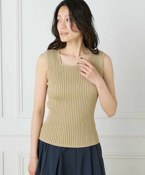 I.T.'S. international / イッツインターナショナル ベスト | 2wayネックリブノースリーブ | 詳細1