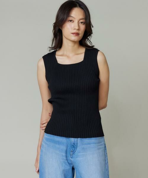 I.T.'S. international / イッツインターナショナル ベスト | 2wayネックリブノースリーブ | 詳細9
