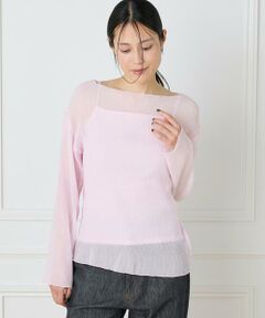 I.T.'S. international / イッツインターナショナル シャツ・ブラウス | シアー楊柳ボートネックプルオーバー