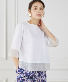 I.T.'S. international / イッツインターナショナル Tシャツ | シアー切替えプルオーバー