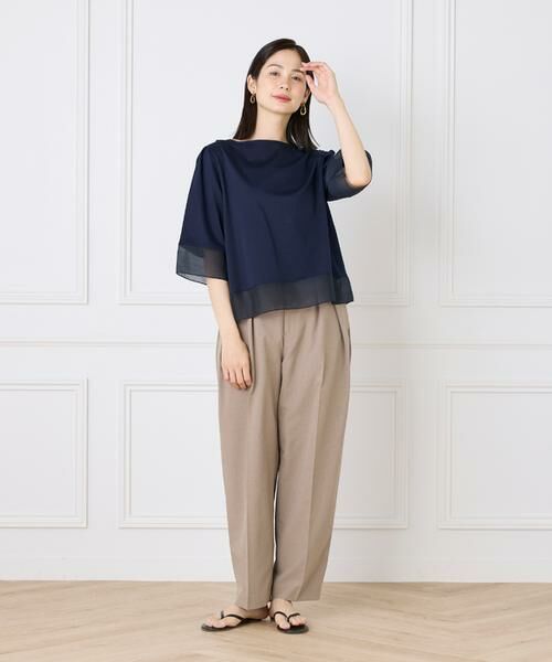 I.T.'S. international / イッツインターナショナル Tシャツ | シアー切替えプルオーバー | 詳細12