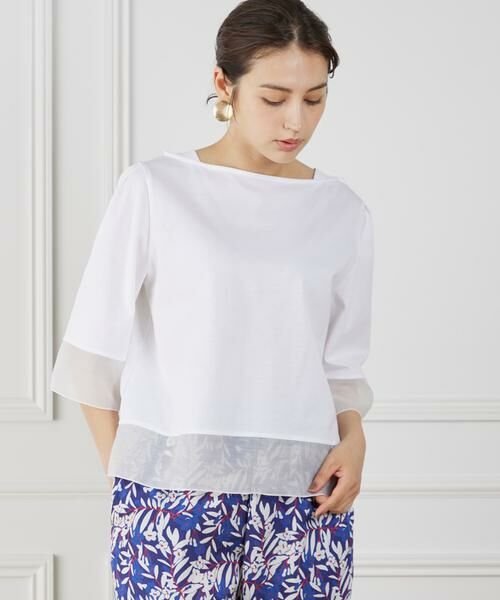 I.T.'S. international / イッツインターナショナル Tシャツ | シアー切替えプルオーバー | 詳細15