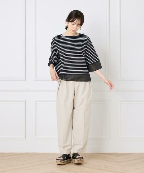 I.T.'S. international / イッツインターナショナル Tシャツ | シアー切替えプルオーバー | 詳細9