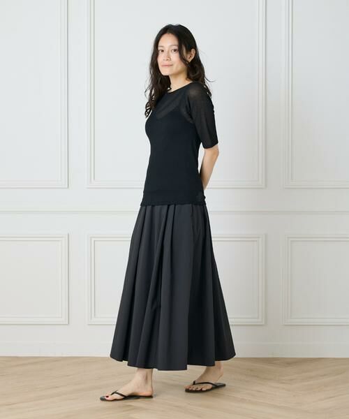 I.T.'S. international / イッツインターナショナル Tシャツ | シアーテレコボートネック5分袖プルオーバー | 詳細2