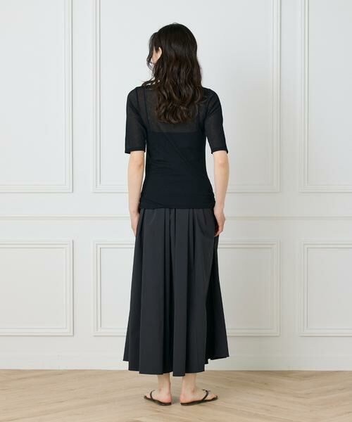 I.T.'S. international / イッツインターナショナル Tシャツ | シアーテレコボートネック5分袖プルオーバー | 詳細3