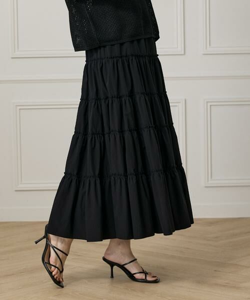 I.T.'S. international/イッツインターナショナル ティアードスカート ブラック 09 I.T.'S. international/イッツインターナショナル ティアードスカート ブラック 09