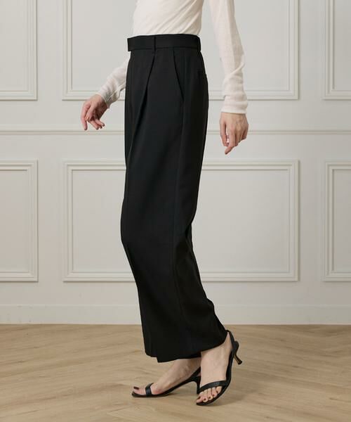 I.T.'S. international/イッツインターナショナル タックワイドパンツ ブラック 09 I.T.'S. international/イッツインターナショナル タックワイドパンツ ブラック 09