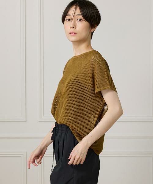 I.T.'S. international/イッツインターナショナル メッシュ柄プルオーバー キャメル1 00 I.T.'S. international/イッツインターナショナル メッシュ柄プルオーバー キャメル1 00