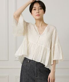 I.T.'S. international / イッツインターナショナル シャツ・ブラウス | シアーチェックペプラムブラウス