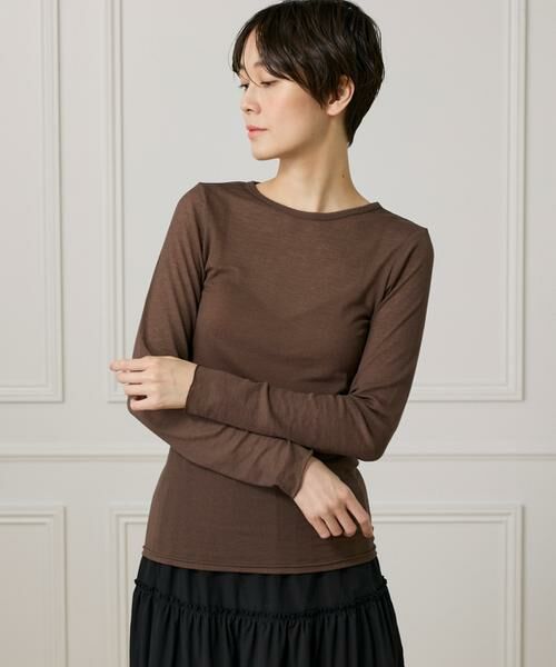 I.T.'S. international / イッツインターナショナル カットソー | シアーテレコクルーネックプルオーバー | 詳細1