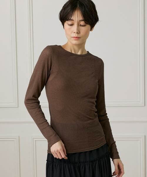 I.T.'S. international / イッツインターナショナル カットソー | シアーテレコクルーネックプルオーバー | 詳細12