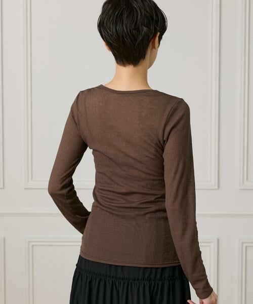 I.T.'S. international / イッツインターナショナル カットソー | シアーテレコクルーネックプルオーバー | 詳細13