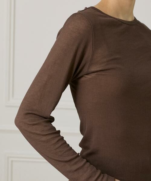 I.T.'S. international / イッツインターナショナル カットソー | シアーテレコクルーネックプルオーバー | 詳細15