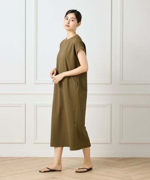 I.T.'S. international / イッツインターナショナル ロング・マキシ丈ワンピース | フレンチスリーブワンピース《グランサッカー》 | 詳細10