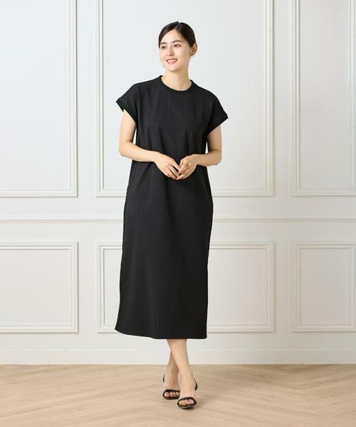 I.T.'S. international / イッツインターナショナル ロング・マキシ丈ワンピース | フレンチスリーブワンピース《グランサッカー》 | 詳細11