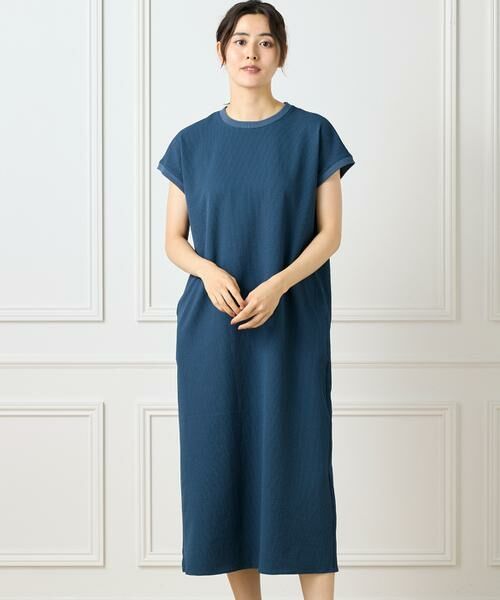 I.T.'S. international / イッツインターナショナル ロング・マキシ丈ワンピース | フレンチスリーブワンピース《グランサッカー》 | 詳細14