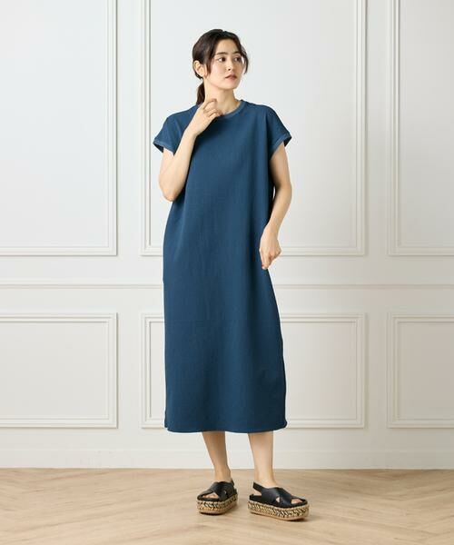 I.T.'S. international / イッツインターナショナル ロング・マキシ丈ワンピース | フレンチスリーブワンピース《グランサッカー》 | 詳細2