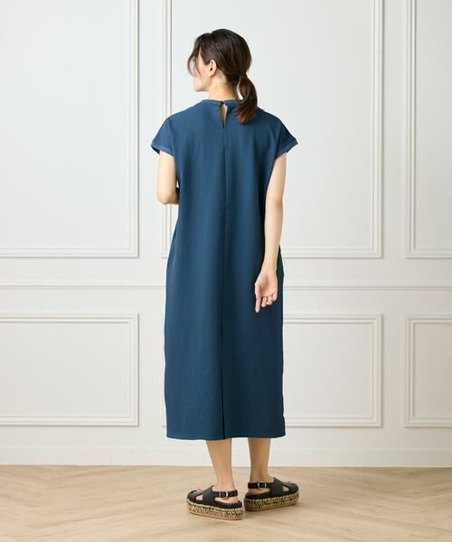 I.T.'S. international / イッツインターナショナル ロング・マキシ丈ワンピース | フレンチスリーブワンピース《グランサッカー》 | 詳細4