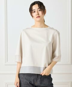 I.T.'S. international / イッツインターナショナル Tシャツ | シアー切替えプルオーバー