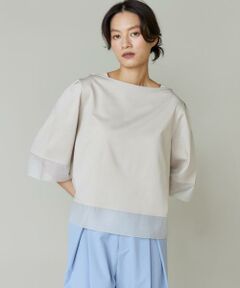 I.T.'S. international / イッツインターナショナル Tシャツ | シアー切替えプルオーバー