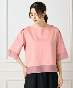 I.T.'S. international / イッツインターナショナル Tシャツ | シアー切替えプルオーバー