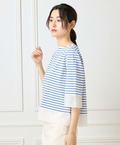 I.T.'S. international / イッツインターナショナル Tシャツ | シアー切替えプルオーバー