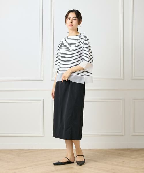 I.T.'S. international / イッツインターナショナル Tシャツ | シアー切替えプルオーバー | 詳細10