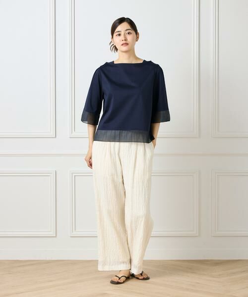 I.T.'S. international / イッツインターナショナル Tシャツ | シアー切替えプルオーバー | 詳細11