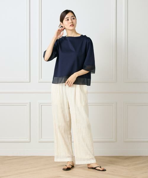 I.T.'S. international / イッツインターナショナル Tシャツ | シアー切替えプルオーバー | 詳細12