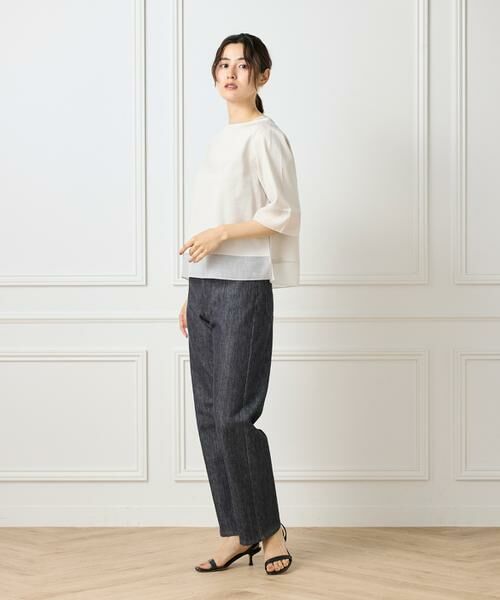 I.T.'S. international / イッツインターナショナル Tシャツ | シアー切替えプルオーバー | 詳細8