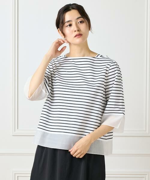 I.T.'S. international/イッツインターナショナル シアー切替えプルオーバー ボーダー7 00 I.T.'S. international/イッツインターナショナル シアー切替えプルオーバー ボーダー7 00