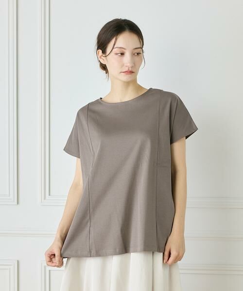 I.T.'S. international / イッツインターナショナル Tシャツ | 裾フレアープルオーバー（ブラウン）