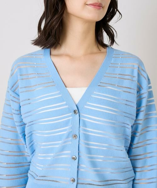 I.T.'S. international / イッツインターナショナル カーディガン・ボレロ | シアーボーダーニットカーディガン | 詳細15