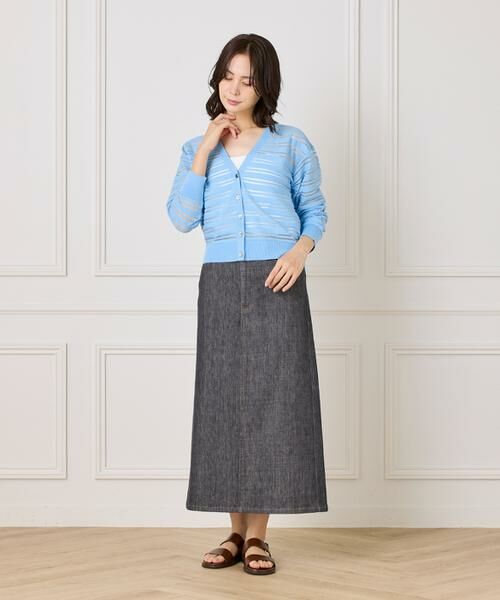 I.T.'S. international / イッツインターナショナル カーディガン・ボレロ | シアーボーダーニットカーディガン | 詳細2