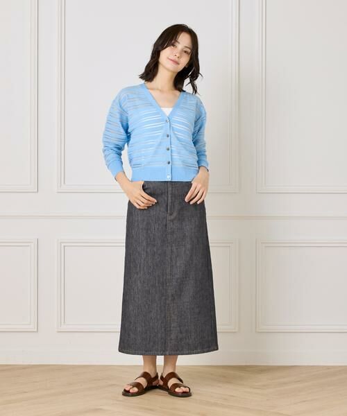 I.T.'S. international / イッツインターナショナル カーディガン・ボレロ | シアーボーダーニットカーディガン | 詳細3