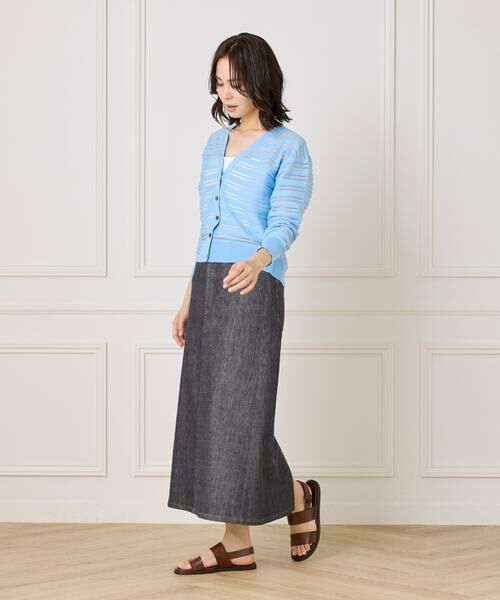 I.T.'S. international / イッツインターナショナル カーディガン・ボレロ | シアーボーダーニットカーディガン | 詳細4