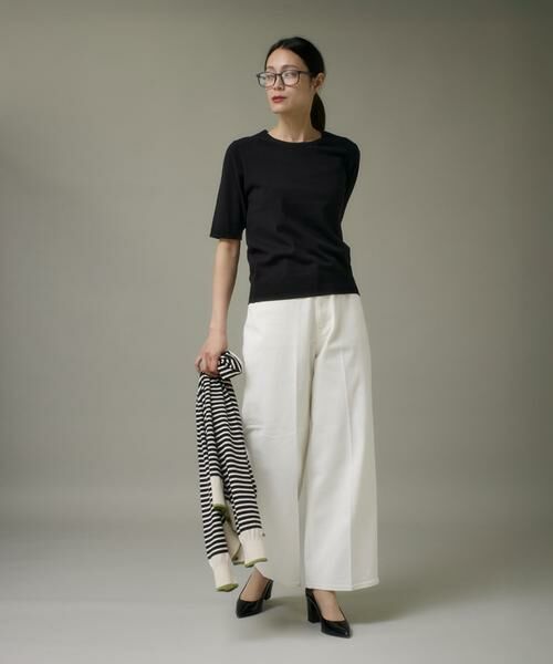 I.T.'S. international / イッツインターナショナル その他パンツ | ホワイトデニムワイドパンツ | 詳細2